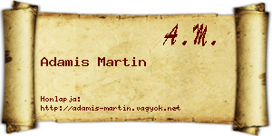 Adamis Martin névjegykártya